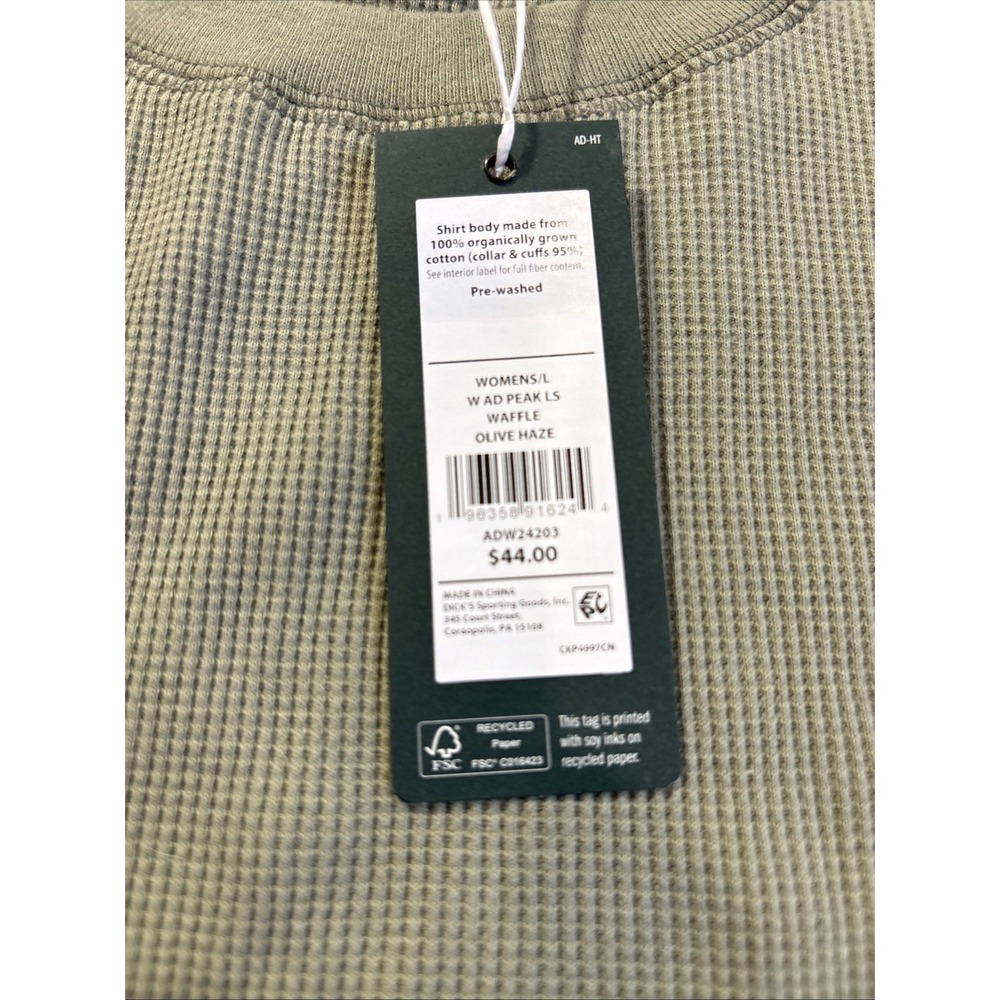 ALPINE DESIGN Waffle Knit Shirt Women's Size LARGE Olive Haze Hipster Utility‎ - Picture 5 of 7